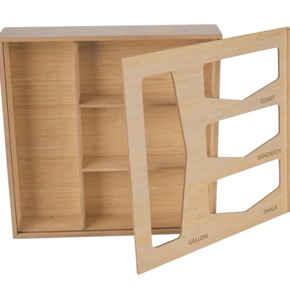 Bamboo Food Storage Bag Organizer